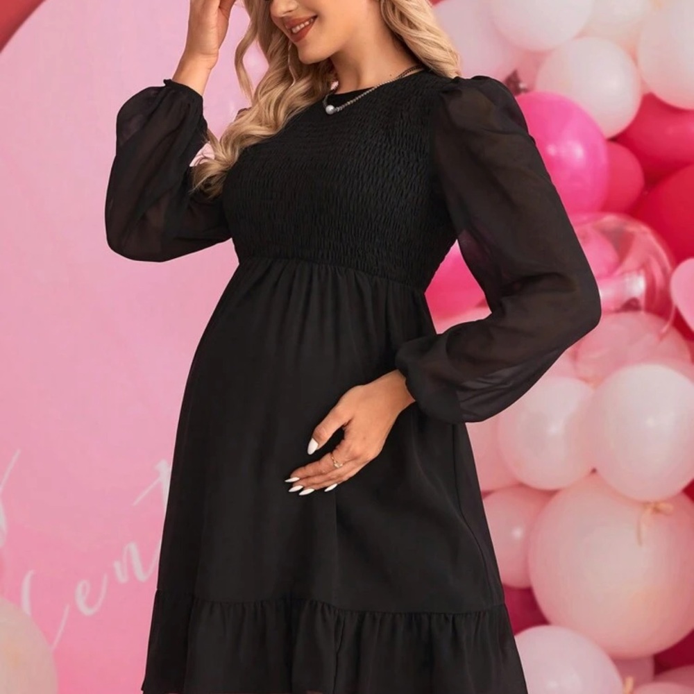 SHEIN Black Long Sleeve Dress